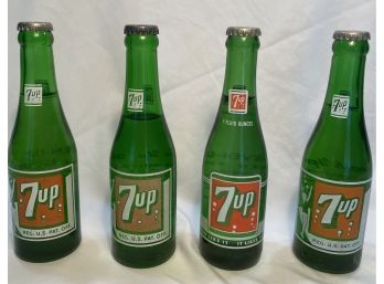 1950s-60s 7-up 7 Oz. Bottles -Full