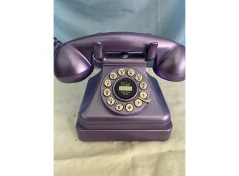 Crosley Model Vintage Look Rotary Desk Telephone Replica Purple