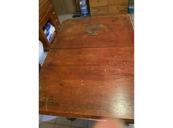 Vintage Wood Table - See Photo For Wood Stains. Ornate Wood Pedestal Design