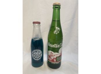 Collectible Mountain Dew And Million Dollar Grape Soda Bottles-unopened