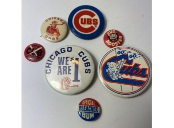 Chicago Cubs Fans Vintage Bleacher Bum Pin - 7 Pins Total
