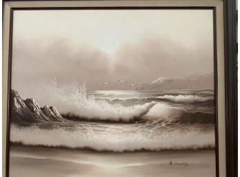 Signed Original Painting - Seascape.  Artist -S. Hopkins