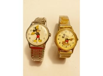 Two Collectible Disney Micky Mouse Watches, One Lotus Quartz