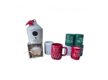 Time For Christmas! Rae Dunn Christmas Scented Candles, Ceramic Ornament, Mugs And Small Birdhouse