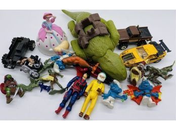 Various Vintage Action Figures And Toys: Smurfs, Army Men And More