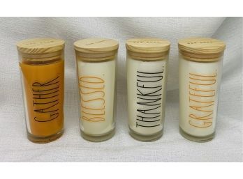 (4) Brand New Rae Dunn Candles, Various Scents