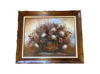 Beautiful Oil On Canvas Signed By Artist In Wooden Frame