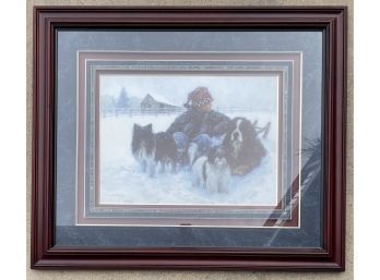 Robert Duncan Print, Mans Best Friend, Gallery Framed With Glass 45 X 37 Inches