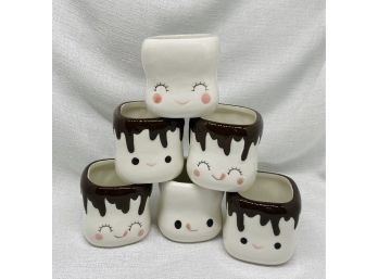Set Of (6) Adorable Marshmallow Cups / Jars