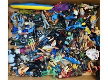 Box Of Various Vintage Action Figures: Universal Studios And More!