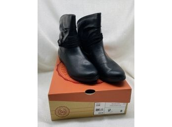 S.O. Brand Black Half Boots Size 8, Brand New