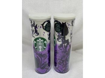 (2) Brand New Limited Edition Starbucks Halloween To Go Cups. Glows In The Dark!