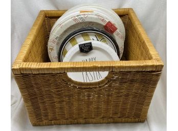 All Occasion Paper Plates In Darling Square Basket