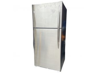 GE Top Freezer Refrigerator. Stainless Steel.  DOES WORK!