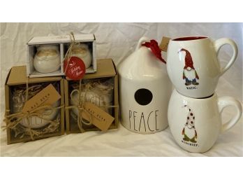 Rae Dunn Christmas Essentials, Including (2) Adorable Gnome Mugs