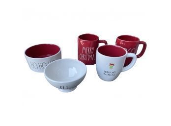 Adorable Collection Of Christmas Themed Mugs And Bowls By Rae Dunn!