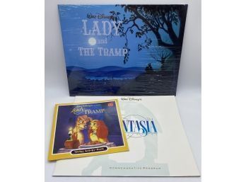 Disney Lady And The Tramp Lithograph And Sticker Book, Plus Fantasia Commemorative Program