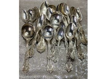 Reed And Barton Sterling Silver Spoons, Various Sizes, Weighed At 2 Pounds 3.8 Oz