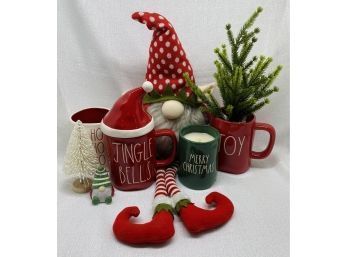 Adorable Collection Of Rae Dunn Christmas Decor, Including Gnomes And Mugs!