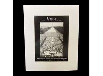 Photograph Print Of The Freedom March, Washington 1963 In 8 X 10 Matte Frame