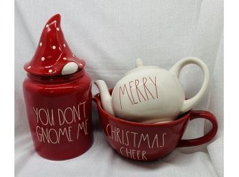 Large Rae Dunn Christmas Collectibles, Including Cookie Jar