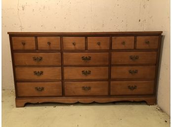 Vintage Wooden 9 Drawer Dresser (58 1/2 X 17 X 30 1/2)