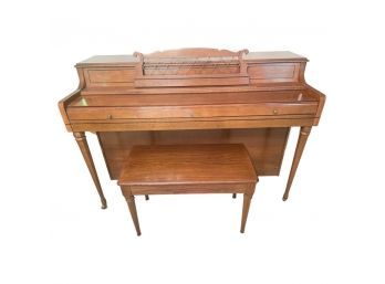 Rudolph Wurlitzer Wooden Piano And Bench. Comes With A Collection Of Music Books