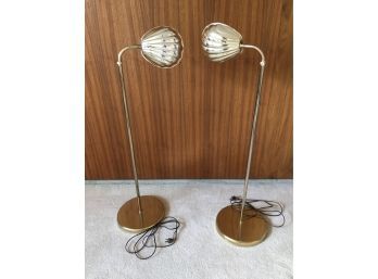 Metal Shell Shaped Table Lamp Pair (40 Inches Tall)