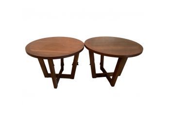 Pair Of Small Wooden Side Tables