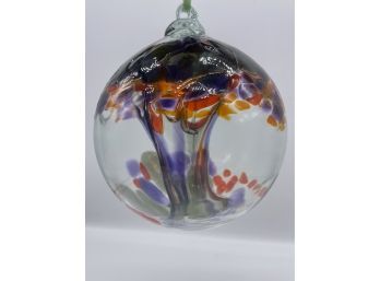 Unique Hand Blown Glass Ornament-tree Od Halloween By Kitras Art Glass