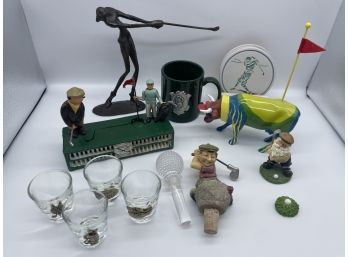 Golfers Perfect Decor! Coasters, Shot Glasses, Piggy Bank, Mug And More