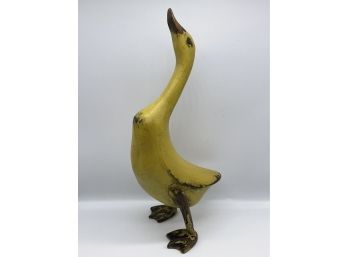 Yellow Wooden Duck Figurine