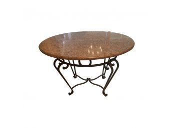 Lovely Side Table With Removable Granite Top And Iron Base