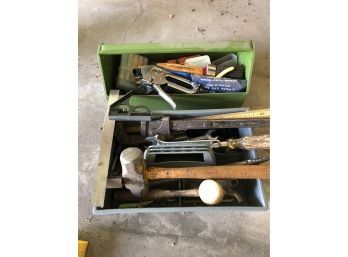 Two Tool Boxes Including Tool Collection (files, Screw Drivers, Wrenches, Hammers)