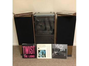 Hitachi Record Player And Sound System Includes Record Collection (45 1/2 X 15 X 36)