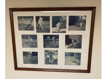 Framed Collage Of Moon Landing Photos (37x30)