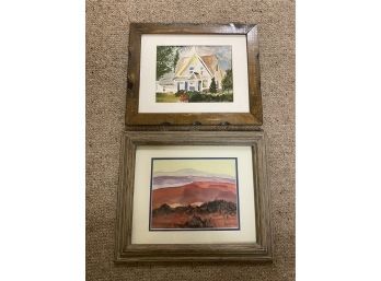 Watercolor Paintings Framed (2) By Donald Maas (17x14) (16.5x13.5)