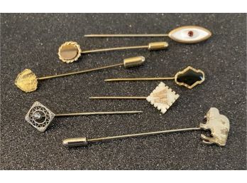 (7) Antique Straight Pins / Brooches