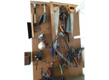 Collection Of Tools, Full Wall (Saws, Hammers, Pliers Wrenches)