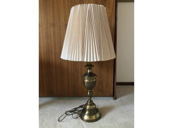 Metal Table Lamp With White Shade (34 Inches Tall)