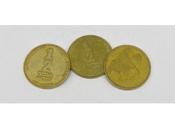 (3) New Sheqel From Israel 1/2 Coins