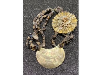 Statement Necklace Plus Large Hand Made Brooch