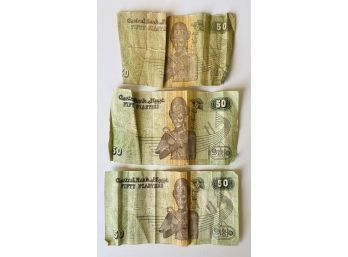 (3) Bank Notes, Bank Of Egypt, 50 Piastres