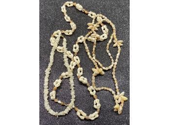 (3) Shell Necklaces, Various Lengths