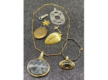 Necklace With Various Extra Pendants, Plus Accent Bracelet