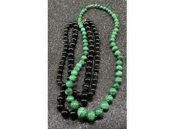 (2) Beautiful Glass Bead Necklaces