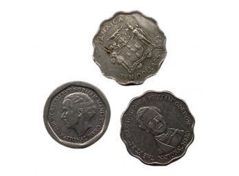 (3) Coins / Dollars From Jamaica'(2) Ten Dollars (1) Five Dollars'