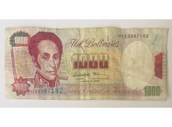 Bank Note, Banco Central De Venezuela, 1000 Mil