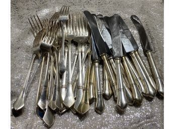 Antique E. Pries Wien Antique Flatware, Forks And Knives Only