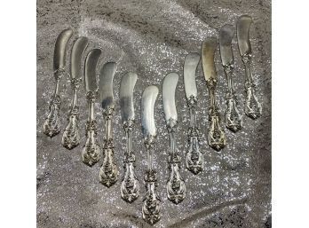 11 Pieces Flatware, Butter Knife, Sterling Silver Weighed At 10.7 Oz